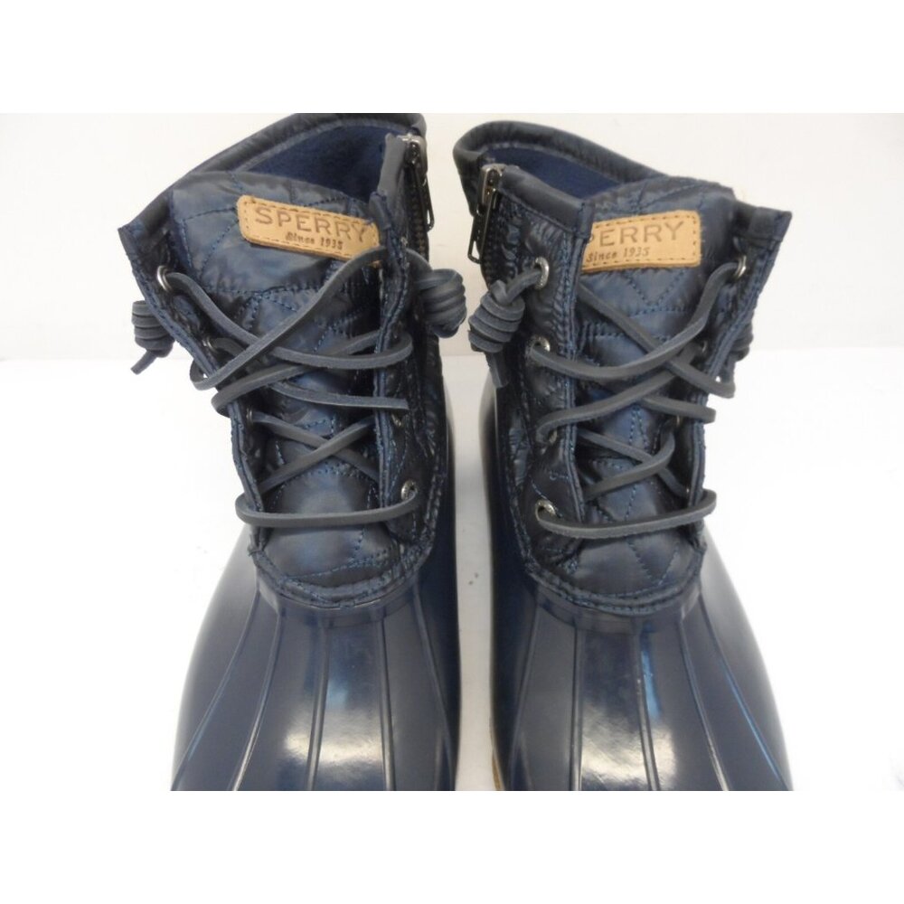 Sperry Women's STS82681 Saltwater Nylon Quilt Rain Boot Navy Size 8M - Picture 7 of 9
